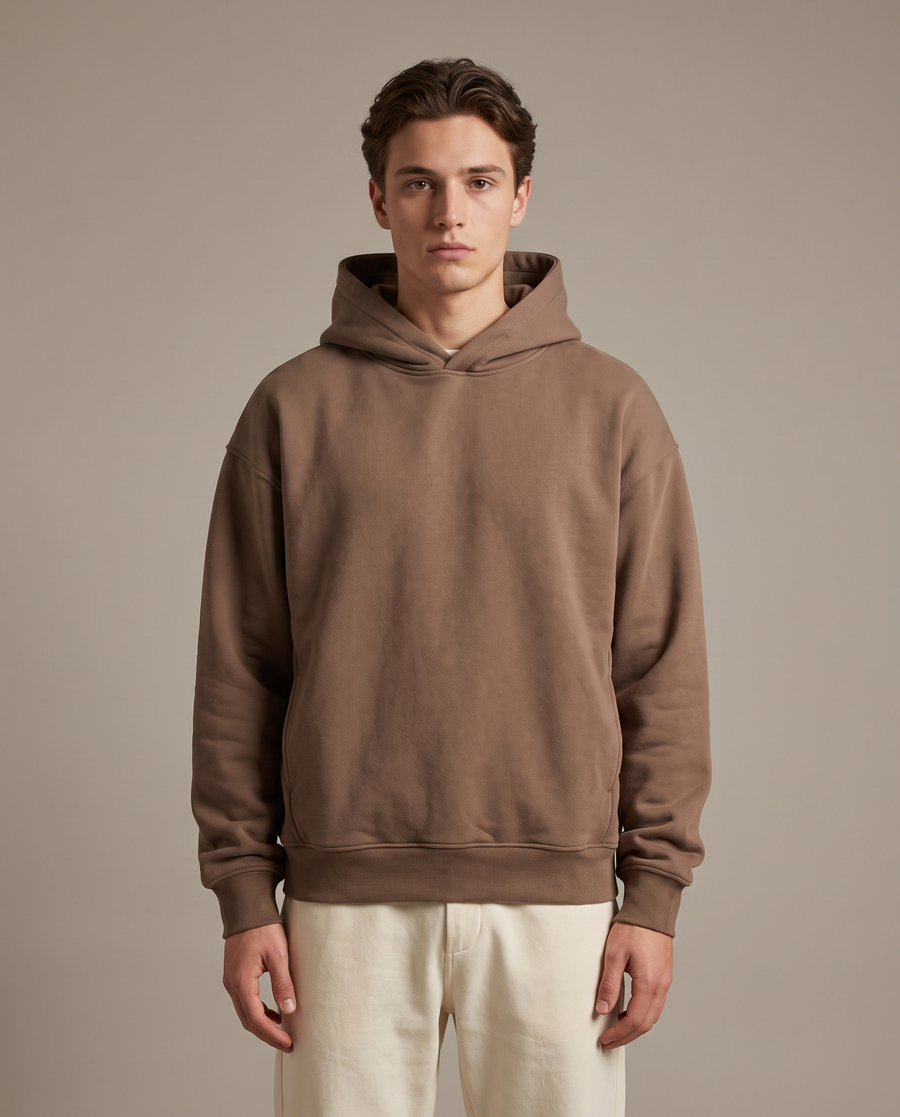 Hoodie Oversize — Moka — porté